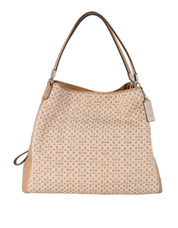 Madison Shoulder Bag, Canvas/Leather, Beige, 2*